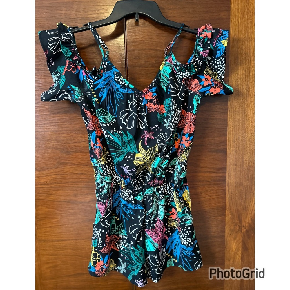 Tropical Floral Print Small Romper